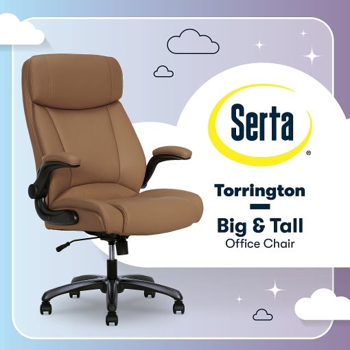 Serta® Torrington Ergonomic High-Back Faux Leather Big & Tall Executive Office Chair, Light Tan - Image 2