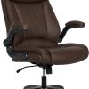 Serta® Torrington Big & Tall Office Chair, with Flip-Up Padded Armrests, ComfortCoils™ Seat Cushion Technology, Dark Walnut Brown, 52399DBRN