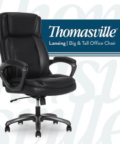 Thomasville® Lansing Ergonomic High-Back Faux Leather Big & Tall Office Chair, Black 2
