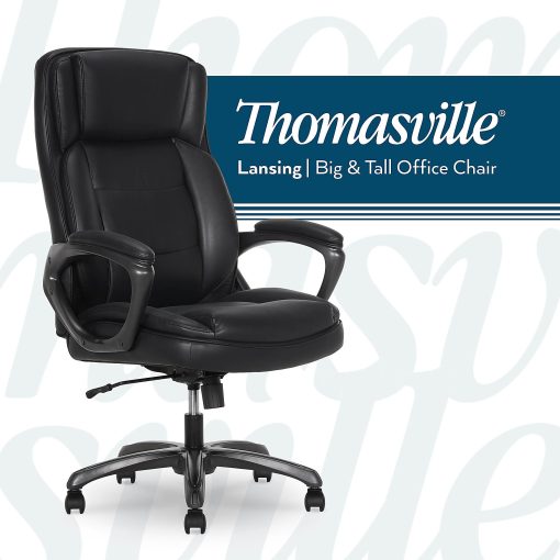 Thomasville® Lansing Ergonomic High-Back Faux Leather Big & Tall Office Chair, Black - Image 2