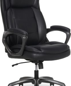 Thomasville® Lansing Ergonomic High-Back Faux Leather Big & Tall Office Chair, Black
