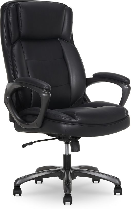 Thomasville® Lansing Ergonomic High-Back Faux Leather Big & Tall Office Chair, Black