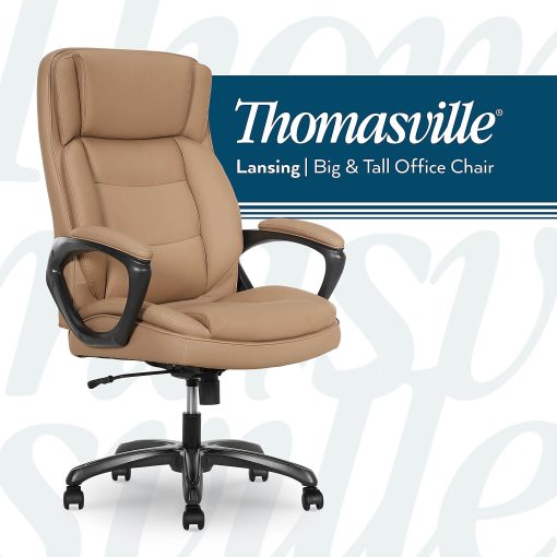 Thomasville® Lansing Ergonomic High-Back Faux Leather Big & Tall Executive Office Chair, Light Tan - Image 2