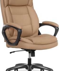 Thomasville® Lansing Ergonomic High-Back Faux Leather Big & Tall Executive Office Chair, Light Tan