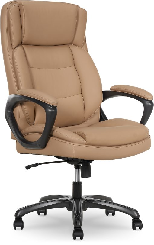 Thomasville® Lansing Ergonomic High-Back Faux Leather Big & Tall Executive Office Chair, Light Tan