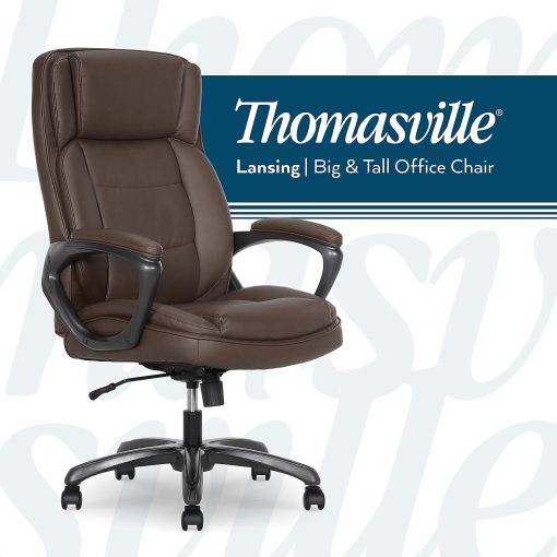 Thomasville® Lansing Ergonomic High-Back Faux Leather Big & Tall Executive Office Chair, Dark Brown - Image 2