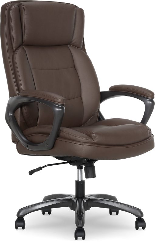 Thomasville® Lansing Ergonomic High-Back Faux Leather Big & Tall Executive Office Chair, Dark Brown