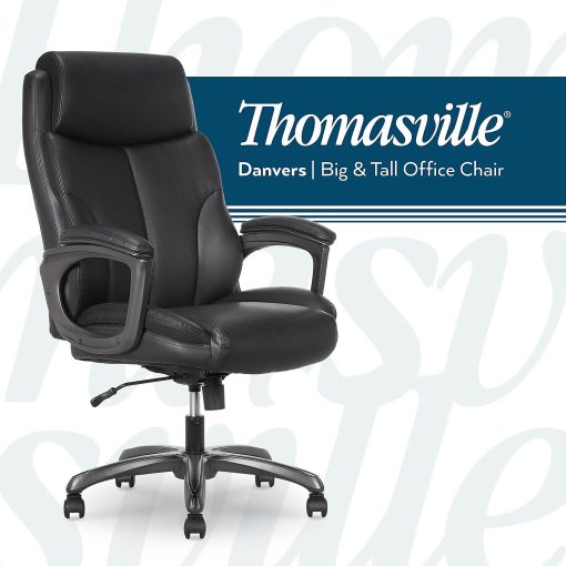 Thomasville® Danvers Ergonomic High-Back Faux Leather Big & Tall Executive Office Chair, Black - Image 2