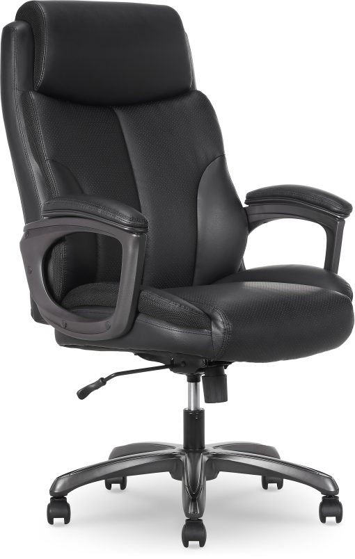 Thomasville® Danvers Ergonomic High-Back Faux Leather Big & Tall Executive Office Chair, Black
