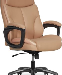 Thomasville® Danvers Ergonomic High-Back Faux Leather Big & Tall Executive Office Chair, Tan