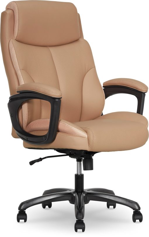Thomasville® Danvers Ergonomic High-Back Faux Leather Big & Tall Executive Office Chair, Tan