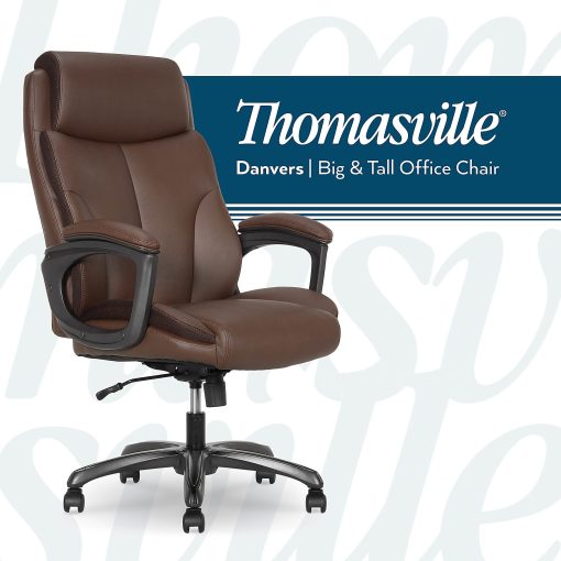 Thomasville® Danvers Ergonomic High-Back Faux Leather Big & Tall Executive Office Chair, Dark Brown - Image 2