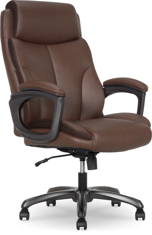 Thomasville® Danvers Ergonomic High-Back Faux Leather Big & Tall Executive Office Chair, Dark Brown