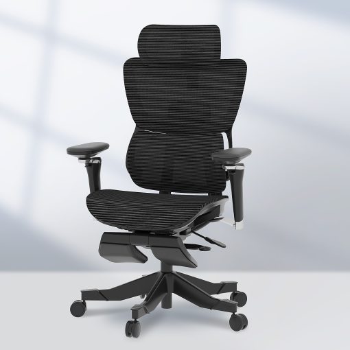 FlexiSpot C7 MAX Ergonomic Mesh Office Chair with Footrest. Black - Image 2