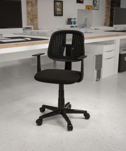 Flash Furniture Flash Fundamentals Mesh Low/Mid-Back Task Chair, Black