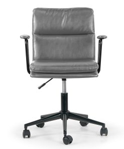 Glamour Home Avalee Ergonomic Faux Leather Mid-Back Adjustable Task Chair, Gray 2
