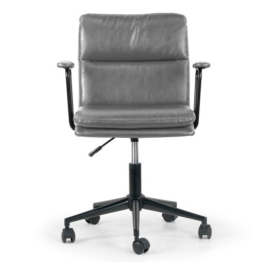 Glamour Home Avalee Ergonomic Faux Leather Mid-Back Adjustable Task Chair, Gray - Image 2