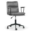 Serta® Ashland Home Bonded Leather Mid-Back Office Chair, Gray/Chrome 3