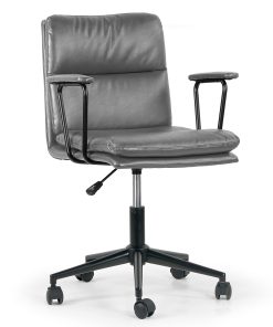 Glamour Home Avalee Ergonomic Faux Leather Mid-Back Adjustable Task Chair, Gray