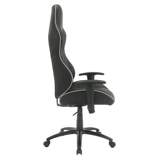Office Star High Stakes Ergonomic Bonded Leather Computer Gaming Chair, Black/White - Image 2