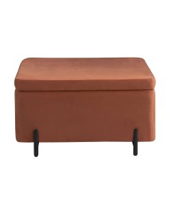 Lifestyle Solutions Kansas Large Storage Ottoman, 31.1"W x 31.1"D x 18.1"H, Rust