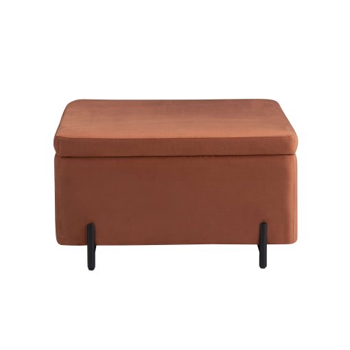 Lifestyle Solutions Kansas Large Storage Ottoman, 31.1"W x 31.1"D x 18.1"H, Rust