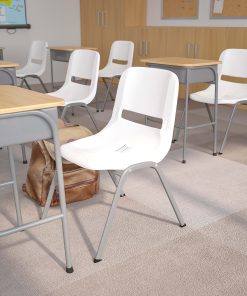 Flash Furniture HERCULES Series Ergonomic Shell Stack Chairs, White, Set Of 5 Chairs 2