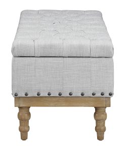 Office Star Landis Wood Storage Bench, Dove Gray 2