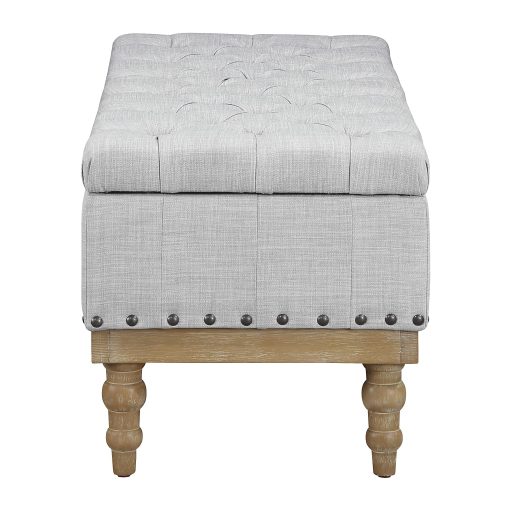 Office Star Landis Wood Storage Bench, Dove Gray - Image 2