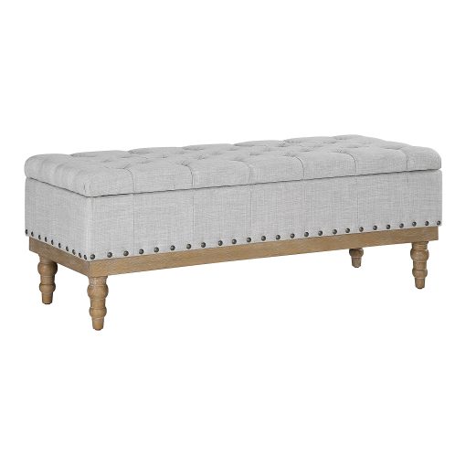 Office Star Landis Wood Storage Bench, Dove Gray