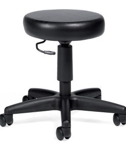 Global® File Buddy Pneumatic Swivel Task Stool, Black Seat/Black Frame, Quantity: 1