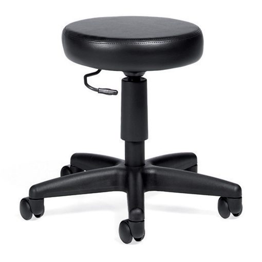 Global® File Buddy Pneumatic Swivel Task Stool, Black Seat/Black Frame, Quantity: 1