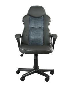 Elama Faux Leather High-Back Adjustable Office Task Chair, Black 2