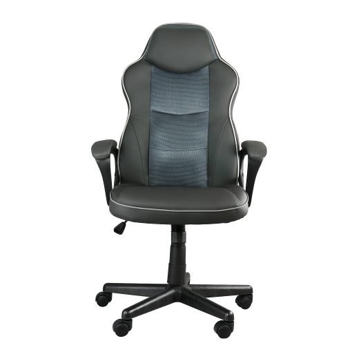 Elama Faux Leather High-Back Adjustable Office Task Chair, Black - Image 2