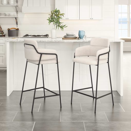 Zuo Marcel Counter-Height Stools, Cream, Set Of 2 Stools - Image 2