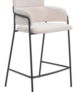 Zuo Marcel Counter-Height Stools, Cream, Set Of 2 Stools