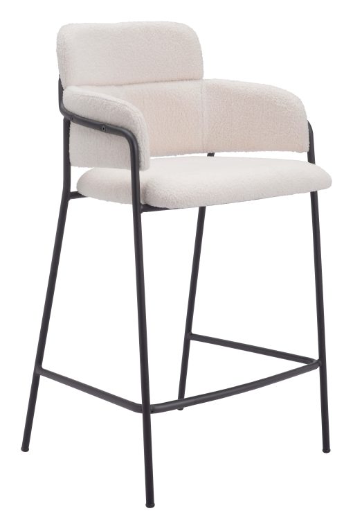 Zuo Marcel Counter-Height Stools, Cream, Set Of 2 Stools