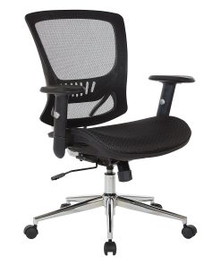 Office Star™ Ventilated Seating Ergonomic Mesh Mid-Back Manager’s Chair, Black/Chrome 2