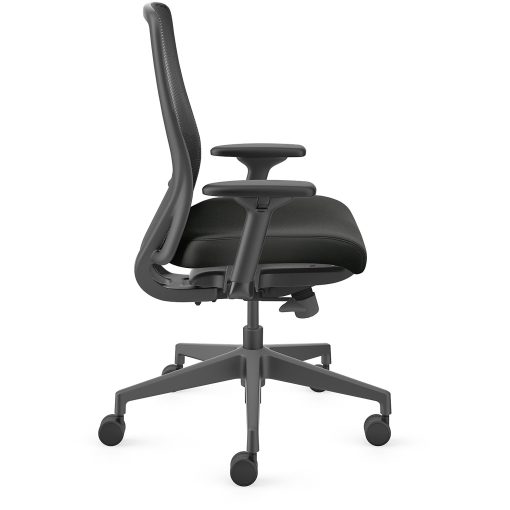HON Nucleus Task Chair KD - Black Seat Color - Vinyl Seat Material - Black Back Color - Armrest - 1 Each - Image 2