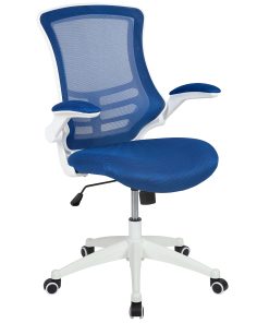 Flash Furniture Mesh Mid-Back Swivel Task Chair With Flip-Up Arms, Blue/White