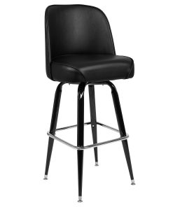 Flash Furniture Swivel Bar Stool With Bucket Seat, Black 2
