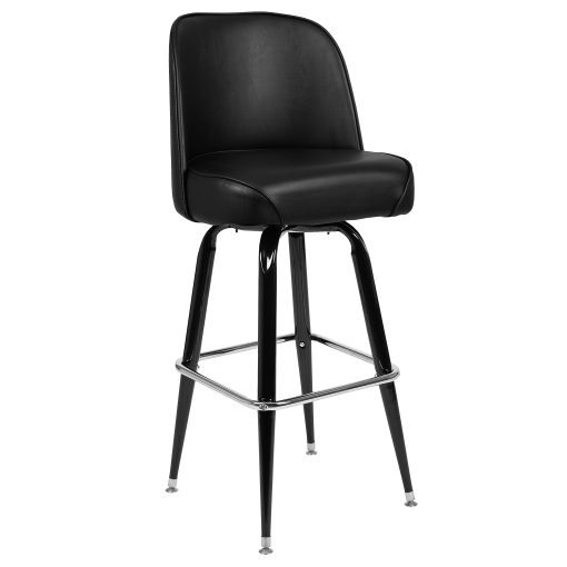 Flash Furniture Swivel Bar Stool With Bucket Seat, Black - Image 2
