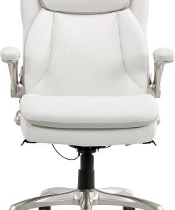 Serta® Smart Layers™ Brinkley Ergonomic Bonded Leather High-Back Executive Office Chair, White/Silver 2