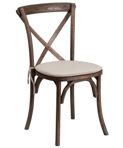 Flash Furniture HERCULES Series Stackable Wood Cross Back Chair With Cushion, Early American 2