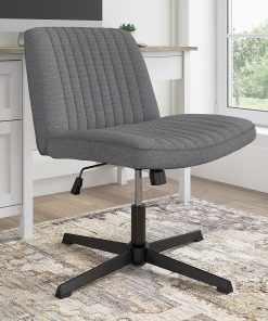 Bush Furniture Sutton Ergonomic Fabric Armless Mid Back Computer Chair Without Wheels, Dark Charcoal Fabric, Standard Delivery