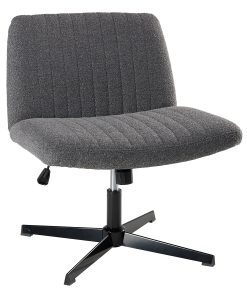 Bush Furniture Sutton Ergonomic Fabric Armless Mid Back Computer Chair Without Wheels, Dark Charcoal Fabric, Standard Delivery 2