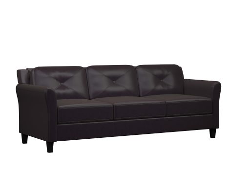 Lifestyle Solutions Hanson Faux Leather Sofa, Java - Image 2