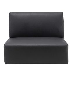 Lorell Contemporary Reception Collection Single Seat Sofa, 19.6″H x 25.5″W x 25.5″D, Material: Polyurethane, Black 2
