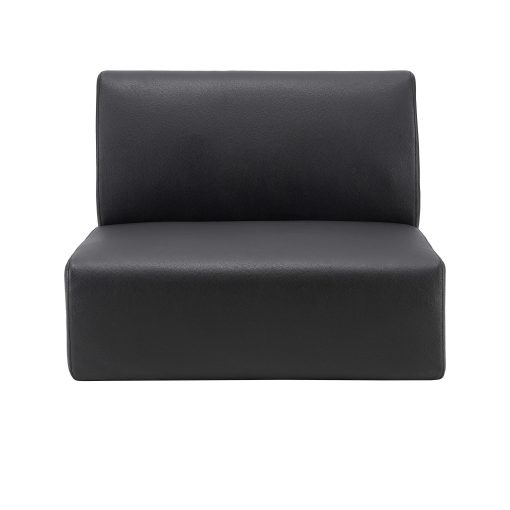 Lorell Contemporary Reception Collection Single Seat Sofa, 19.6"H x 25.5"W x 25.5"D, Material: Polyurethane, Black - Image 2