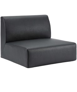 Lorell Contemporary Reception Collection Single Seat Sofa, 19.6"H x 25.5"W x 25.5"D, Material: Polyurethane, Black